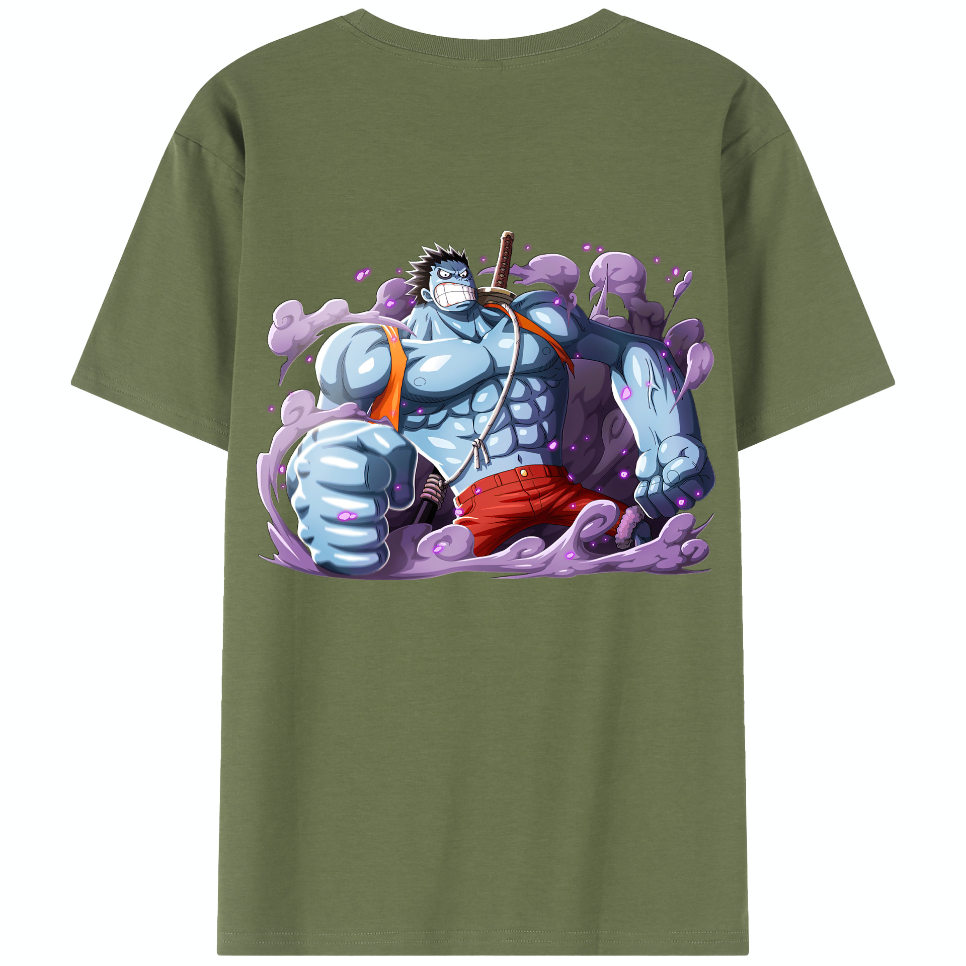 ワンピース モンキー・D・ルフィ ONE PIECE Monkey D. Luffy 綿100％半袖Tシャツ（背面プリント）